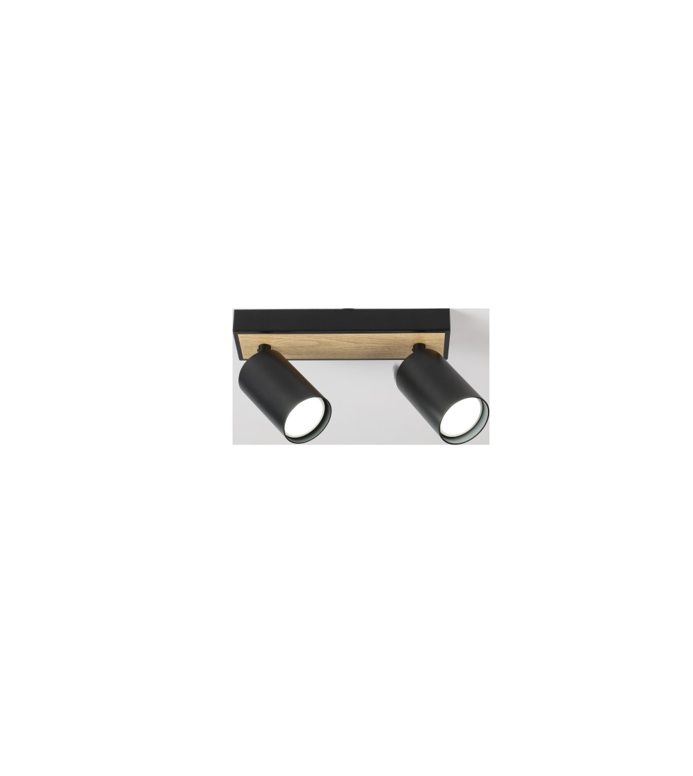 FOCO REVIK 2xGU10 NEGRO HAYA